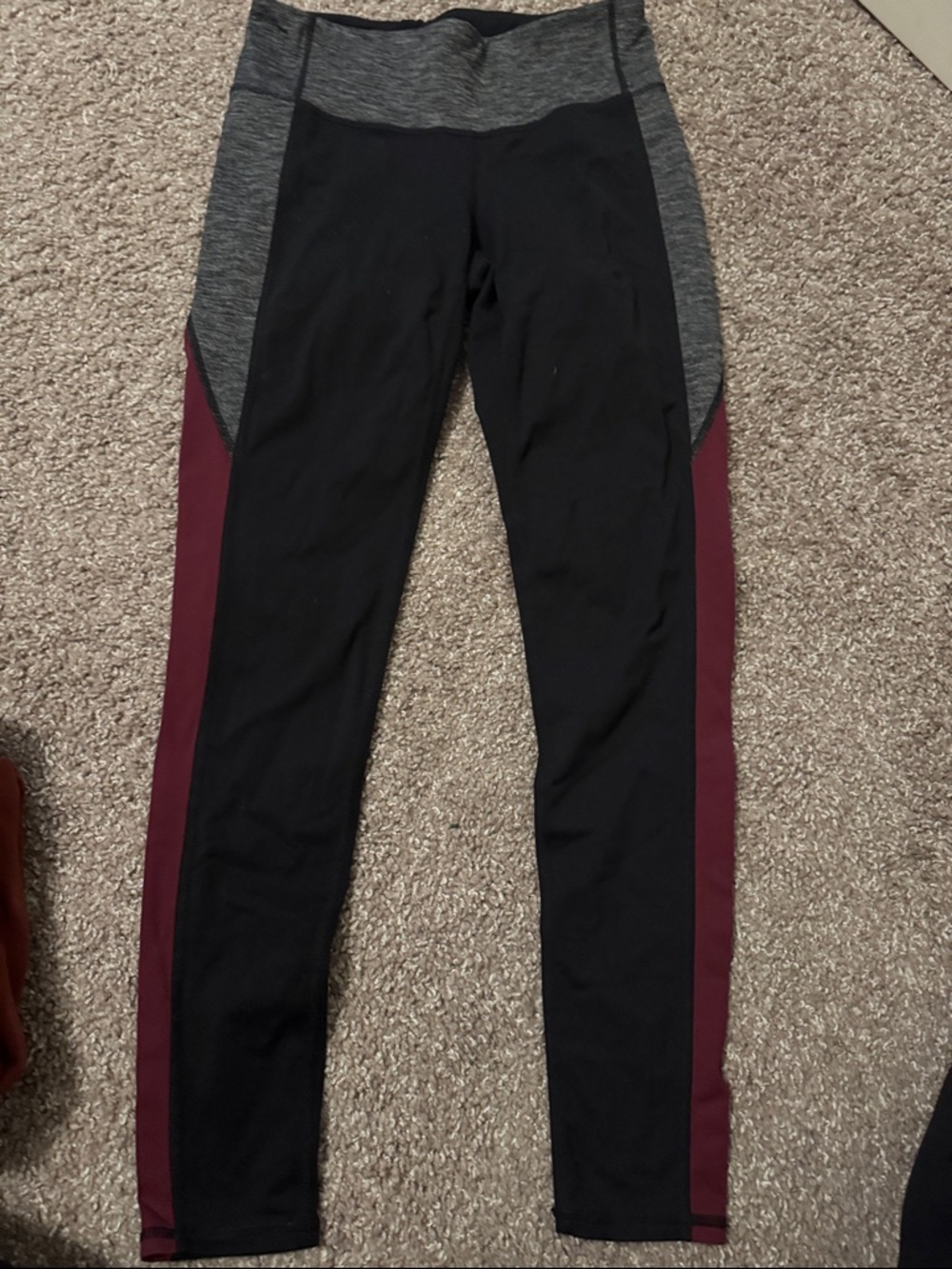 Athleta High-Waist Leggings - Black, Gray & Burgundy